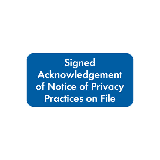 A1005 SIGNED ACKNOWLEDGEMENT- Blue 2" X 1" (Roll of 500)