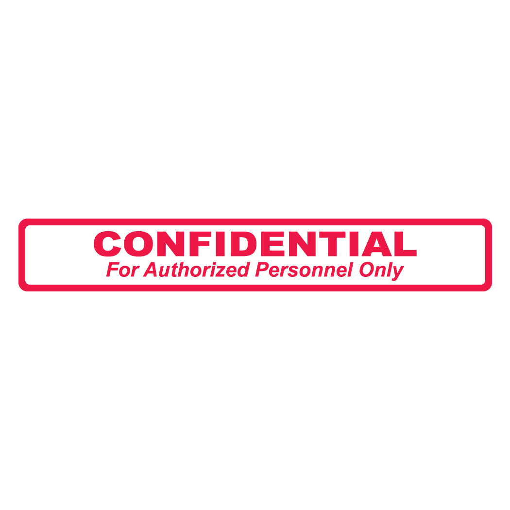 A1019 CONFIDENTIAL- White/Red 6-1/2" X 1" (Roll of 100)