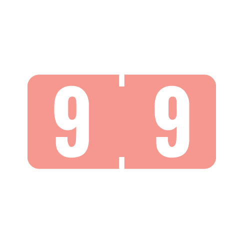 Tab 1280 "9" Labels 1/2" X 1" Vinyl- Roll of 1000