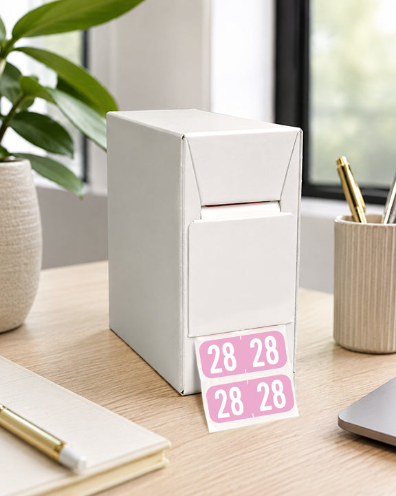 Tab 1287 Year 28 Labels, 1/2" X 1-1/8" Vinyl- Roll of 5008