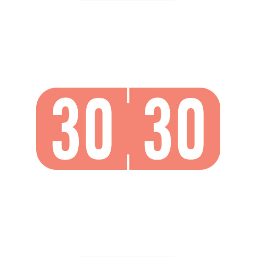 Tab 1287 Year 30 Labels, 1/2" X 1-1/8" Vinyl- Roll of 500