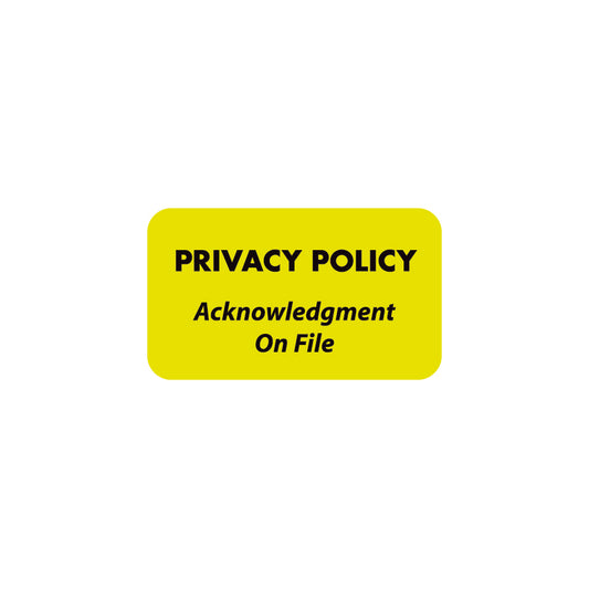 ARD3222 PRIVACY POLICY- Fluorescent Yellow 1 1/2" X 7/8" (Roll of 250)