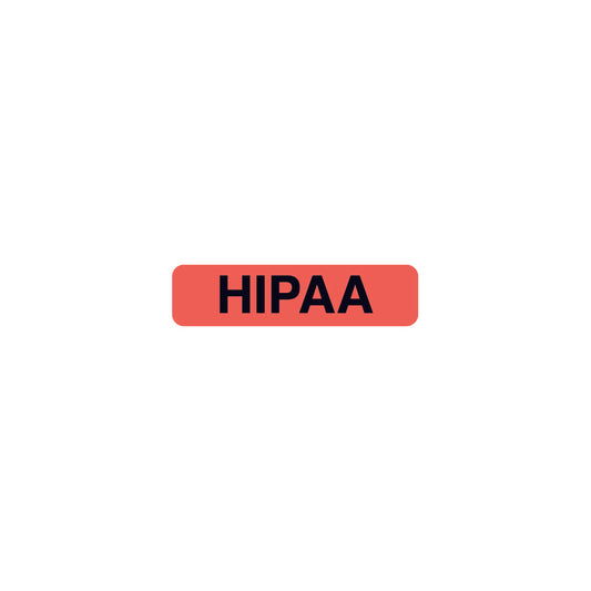 ARD3828 HIPAA- Fluorescent Red 1 1/4" X 5/16" (Roll of 500)