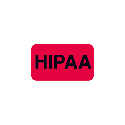 ARD3829 HIPAA- Red 1-1/2"X 7/8" (Roll of 250)
