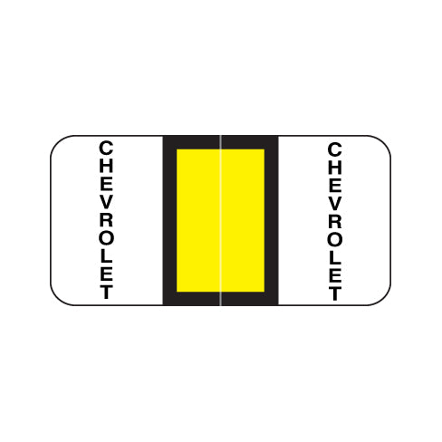 Reynolds & Reynolds Automotive Chevrolet Labels 3/4" X 1-1/2" Laminated- Ring Binder Pack of 270