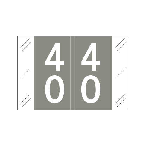 Col'R'Tab 11200 Double Digit "40-49" Labels 1" X 1-1/2" Laminated- Roll of 500