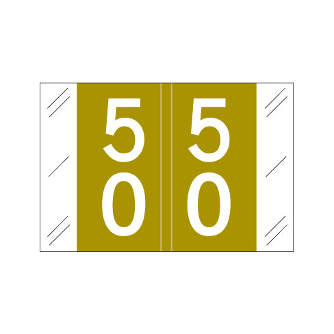 Col'R'Tab 11200 Double Digit "50-59" Labels 1" X 1-1/2" Laminated- Roll of 500