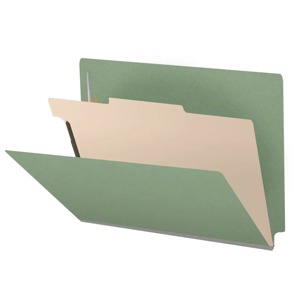 25 Pt. Pressboard Classification Folders, Full Cut End Tab, Letter Size, 1 Divider (Box of 10)