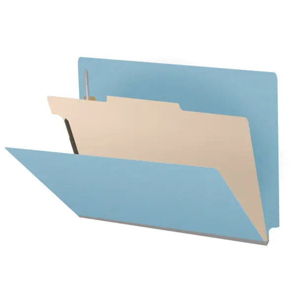 25 Pt. Pressboard Classification Folders, Full Cut End Tab, Letter Size, 1 Divider (Box of 10)