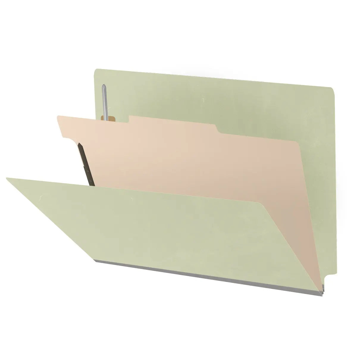 25 Pt. Pressboard Classification Folders, Full Cut End Tab, Letter Size, 1 Divider (Box of 10)