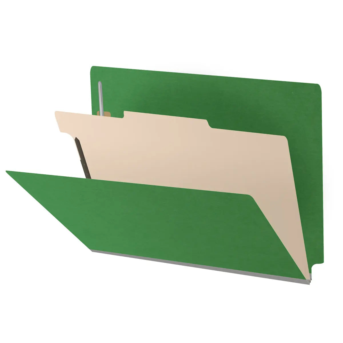25 Pt. Pressboard Classification Folders, Full Cut End Tab, Letter Size, 1 Divider (Box of 10)