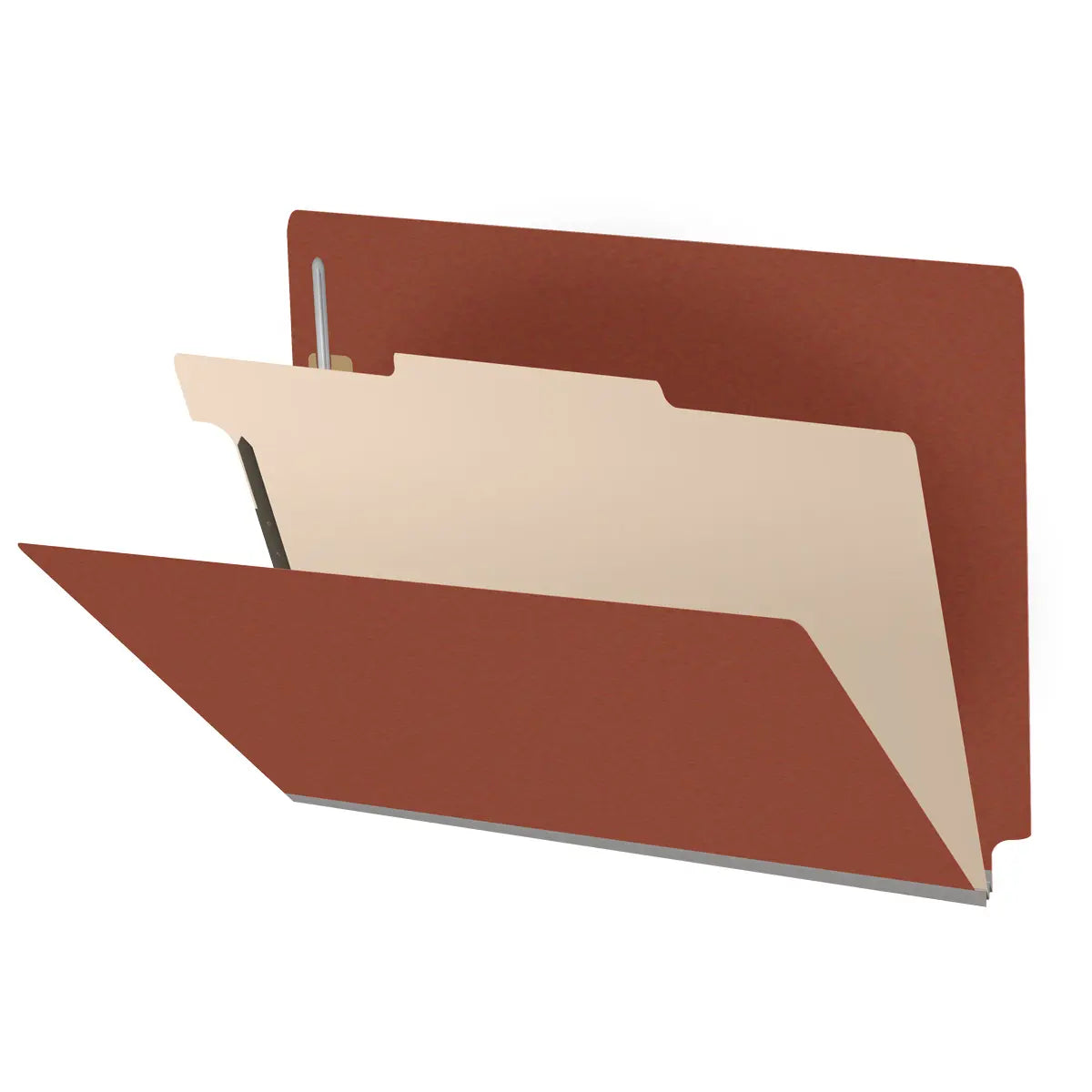 25 Pt. Pressboard Classification Folders, Full Cut End Tab, Letter Size, 1 Divider (Box of 10)