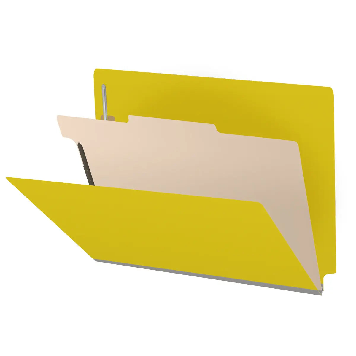 25 Pt. Pressboard Classification Folders, Full Cut End Tab, Letter Size, 1 Divider (Box of 10)