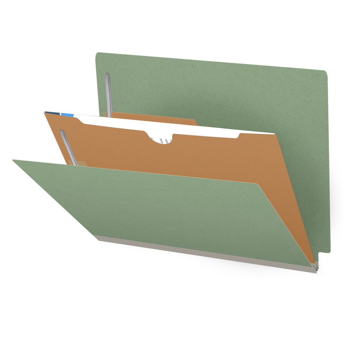25 Pt. Pressboard Classification Folders, Full Cut End Tab, Letter Size, 1 Pocket Divider (Box of 10)