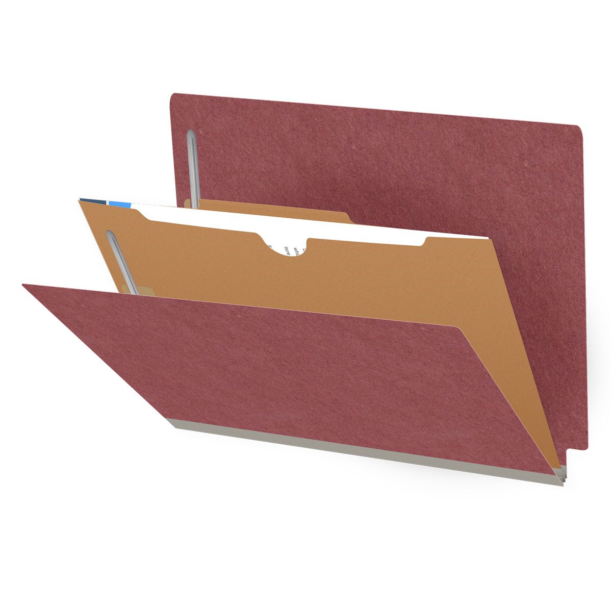 25 Pt. Pressboard Classification Folders, Full Cut End Tab, Letter Size, 1 Pocket Divider (Box of 10)