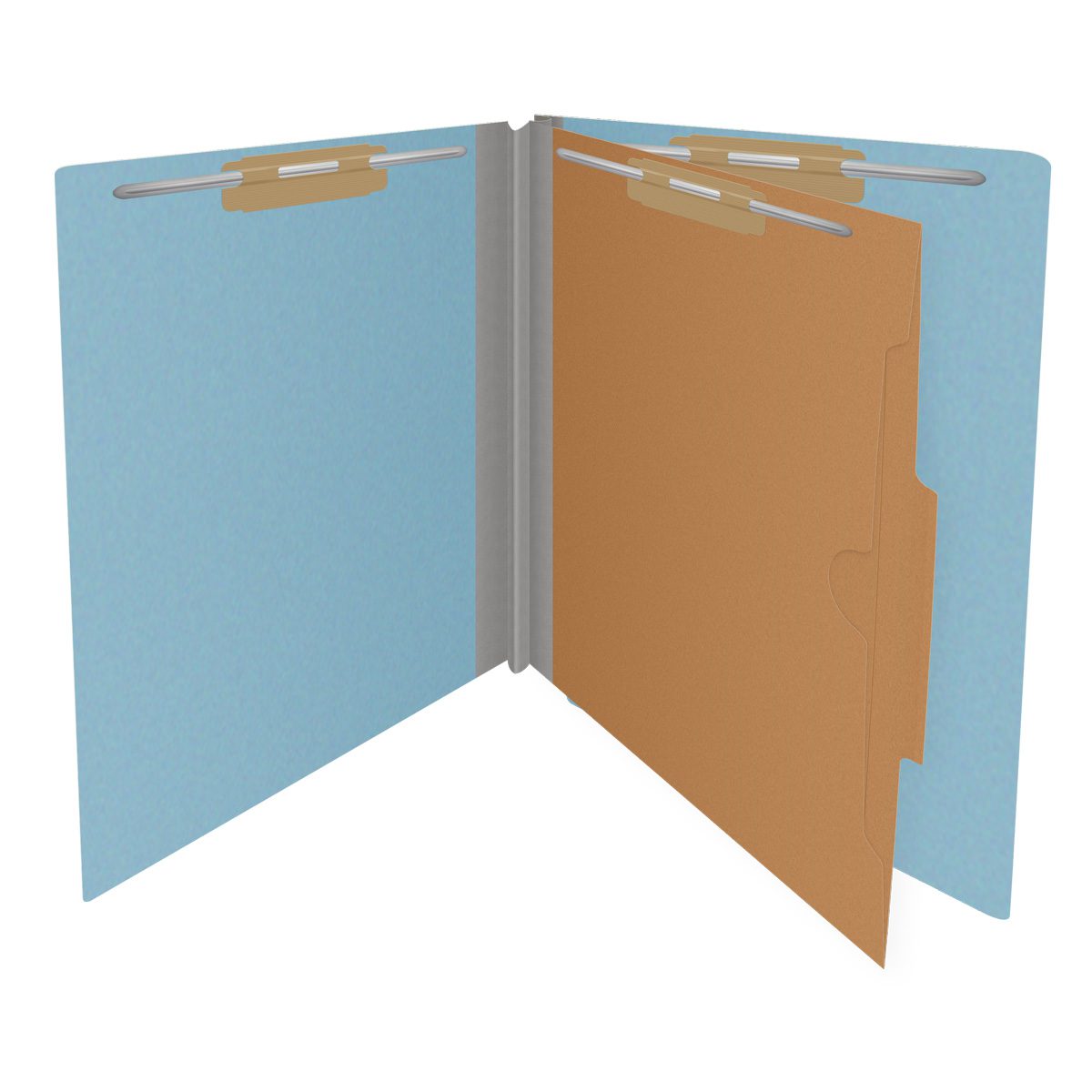 25 Pt. Pressboard Classification Folders, Full Cut End Tab, Letter Size, 1 Pocket Divider (Box of 10)