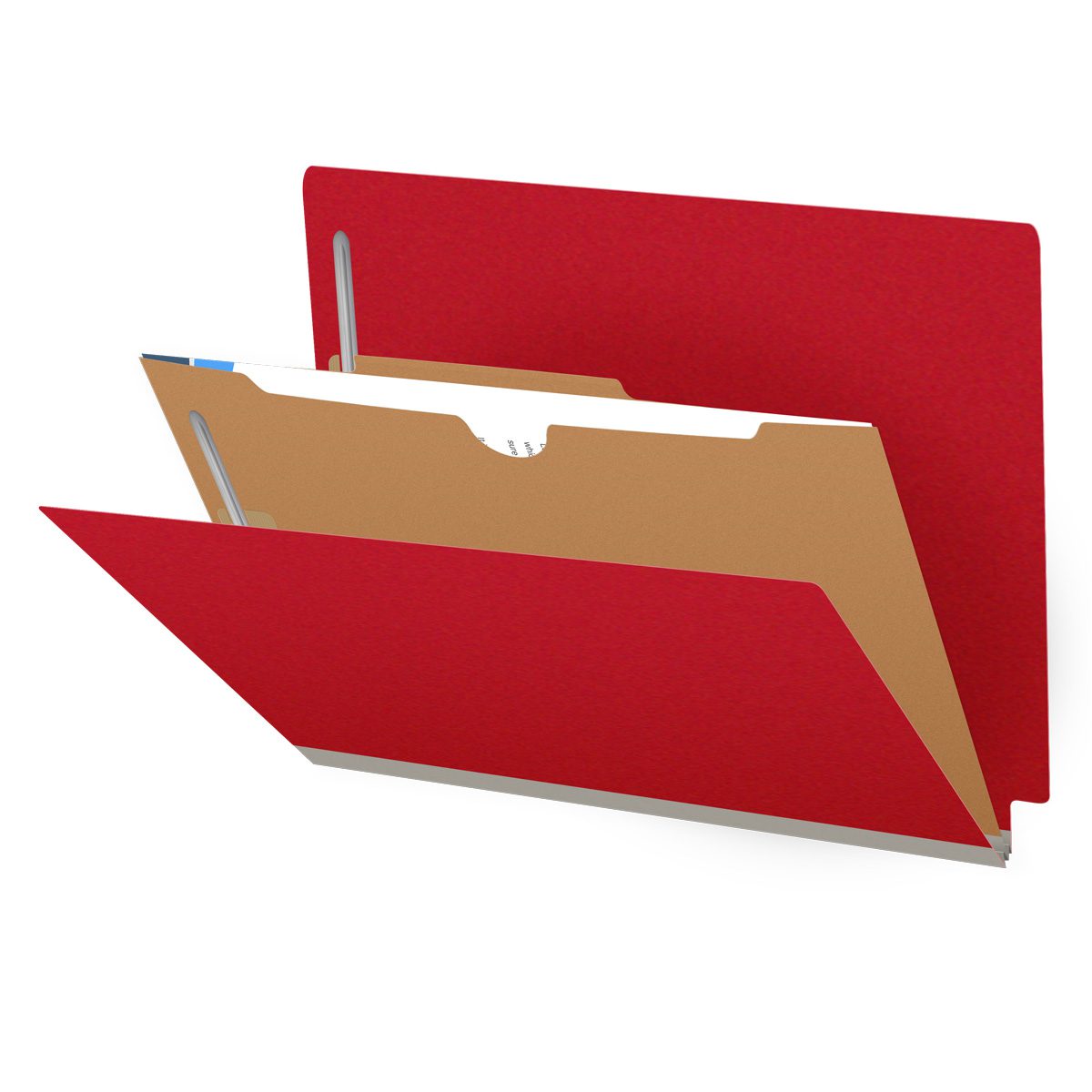 25 Pt. Pressboard Classification Folders, Full Cut End Tab, Letter Size, 1 Pocket Divider (Box of 10)