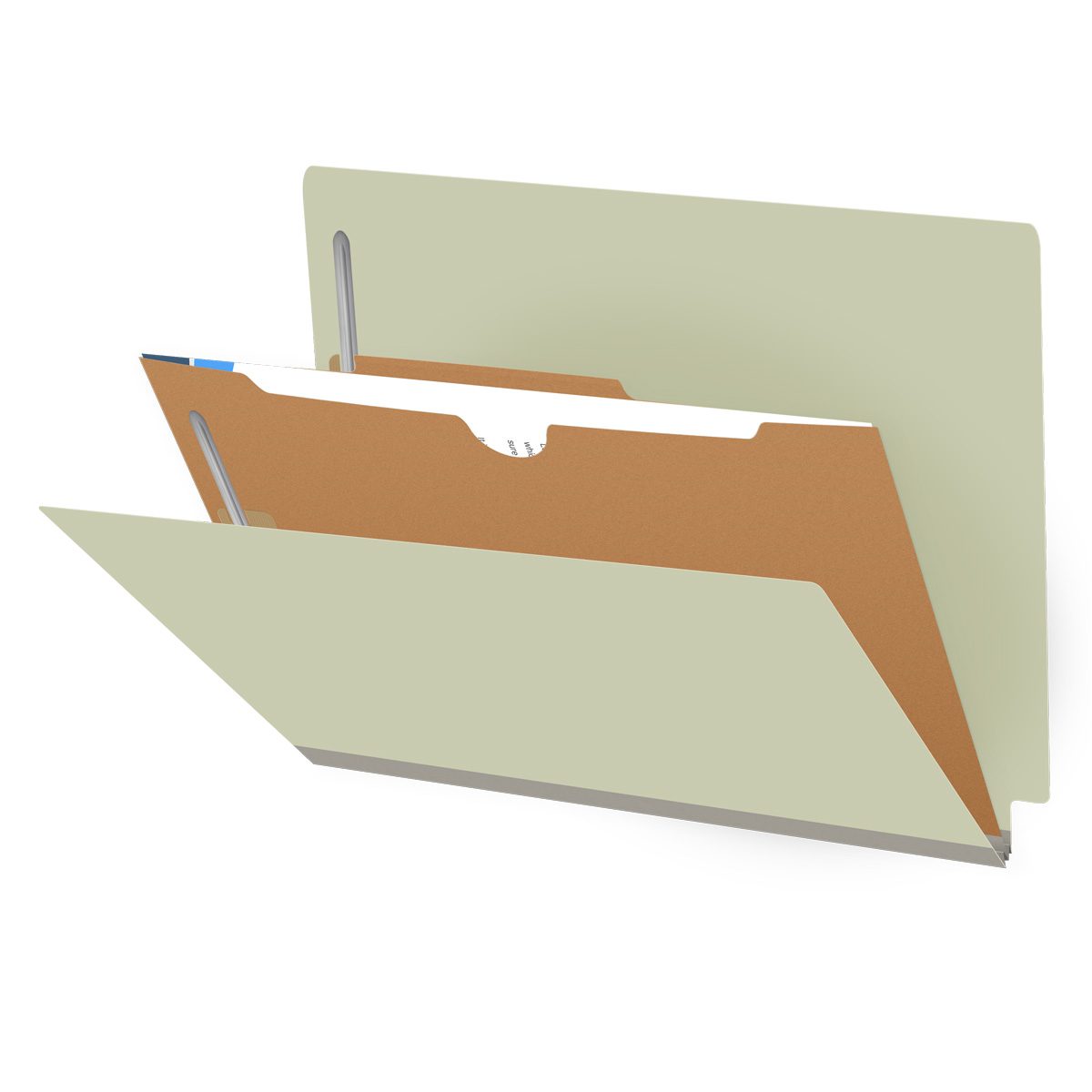 25 Pt. Pressboard Classification Folders, Full Cut End Tab, Letter Size, 1 Pocket Divider (Box of 10)