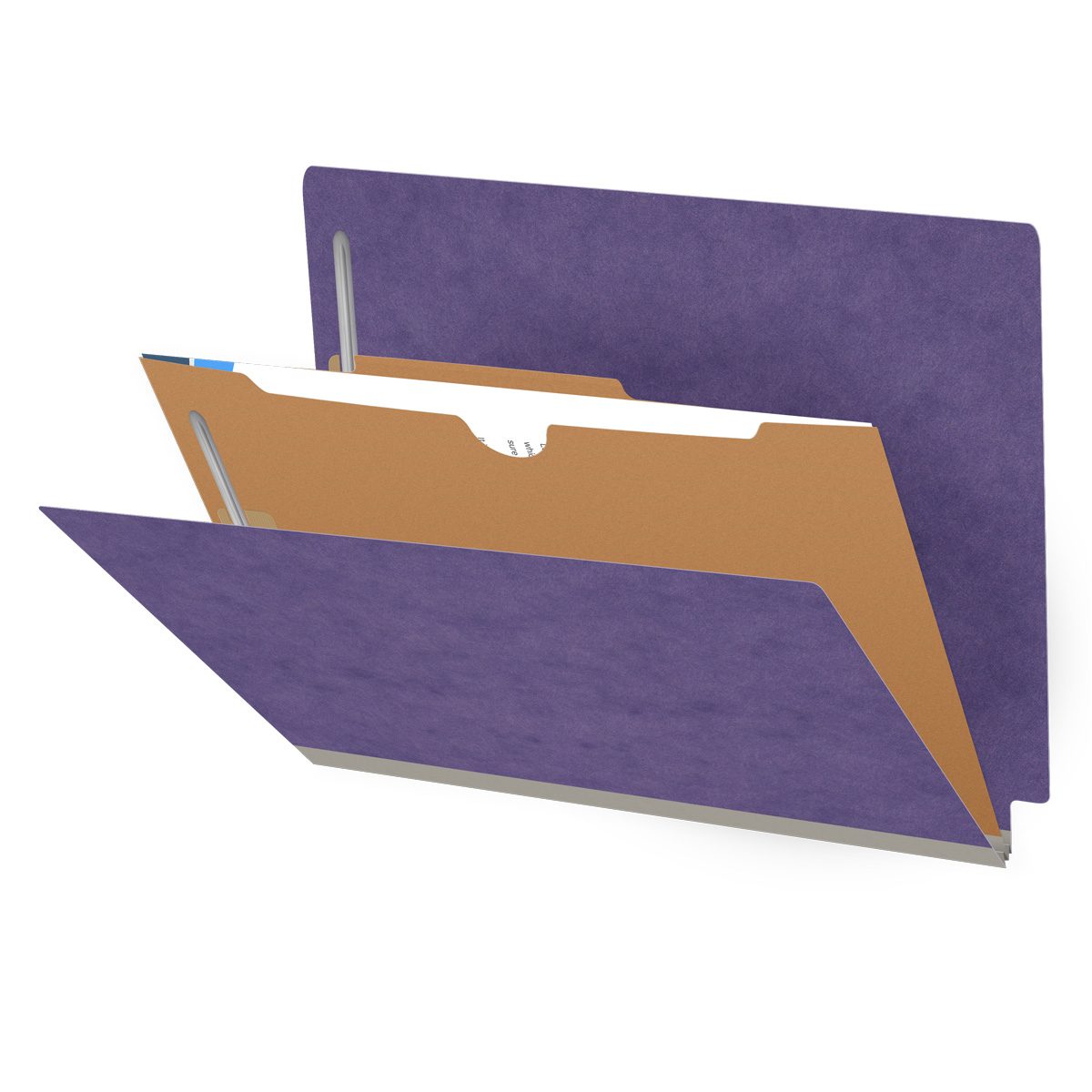 25 Pt. Pressboard Classification Folders, Full Cut End Tab, Letter Size, 1 Pocket Divider (Box of 10)