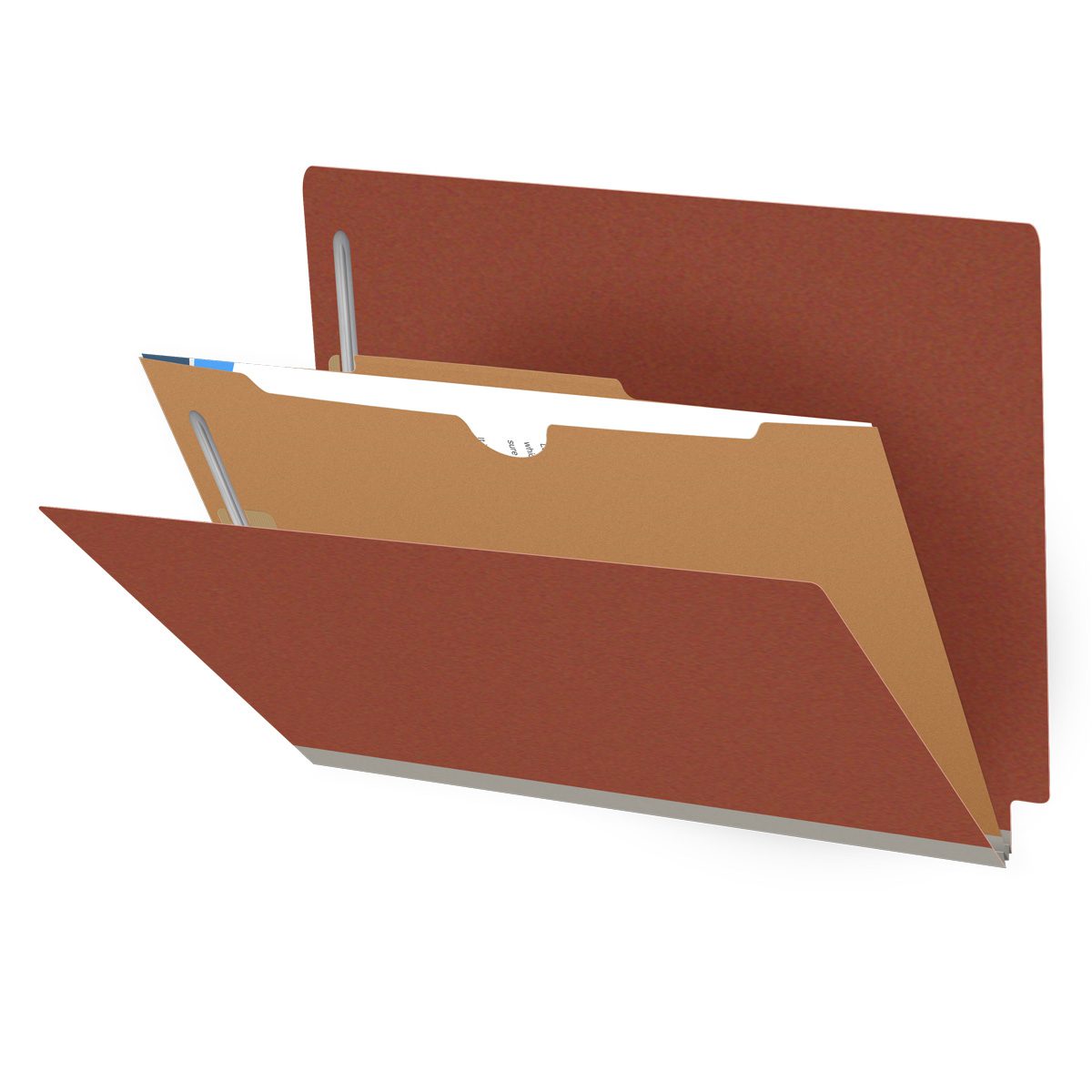 25 Pt. Pressboard Classification Folders, Full Cut End Tab, Letter Size, 1 Pocket Divider (Box of 10)