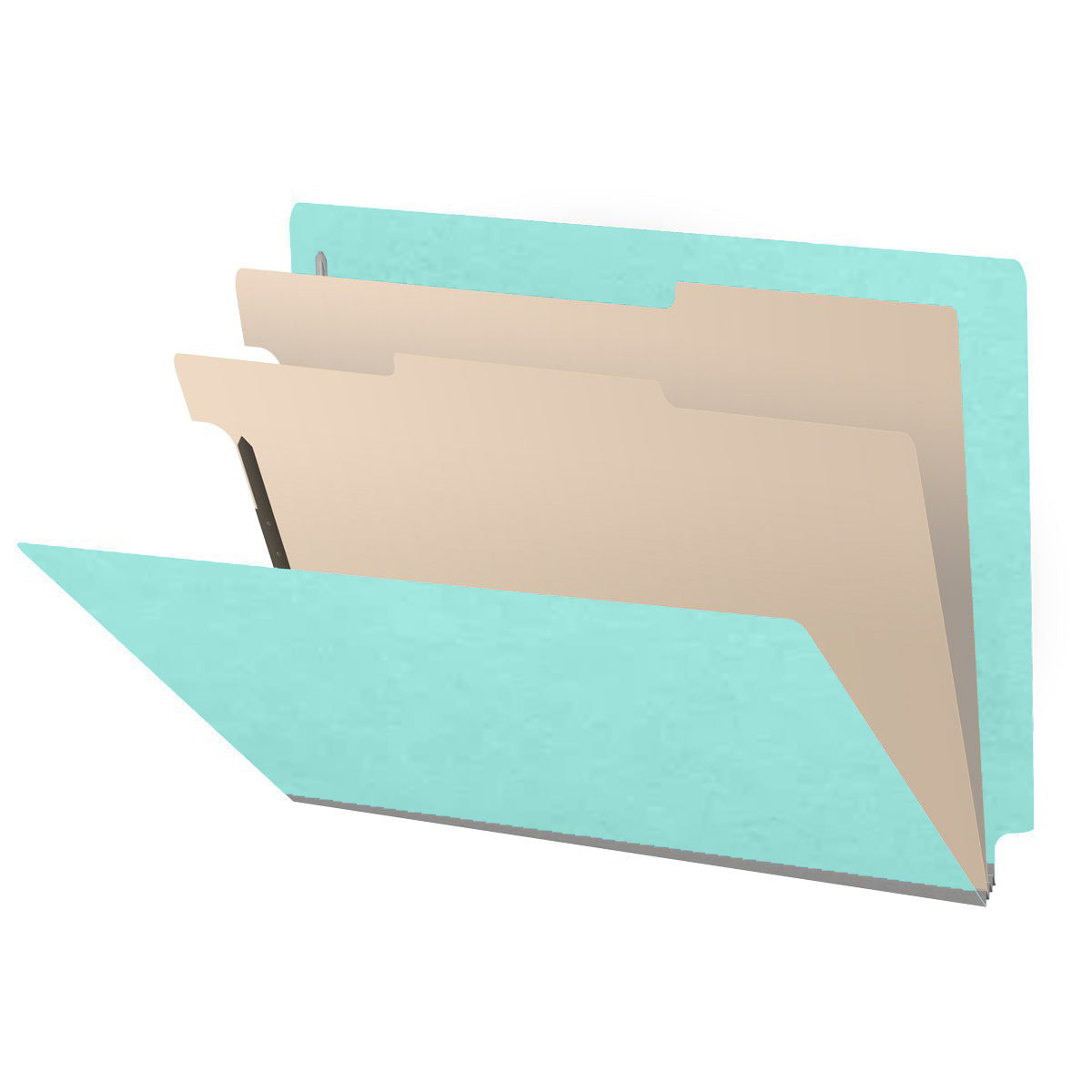 18 Pt. Classification Folders, Full Cut End Tab, Letter Size, 2 Dividers (Box of 10)