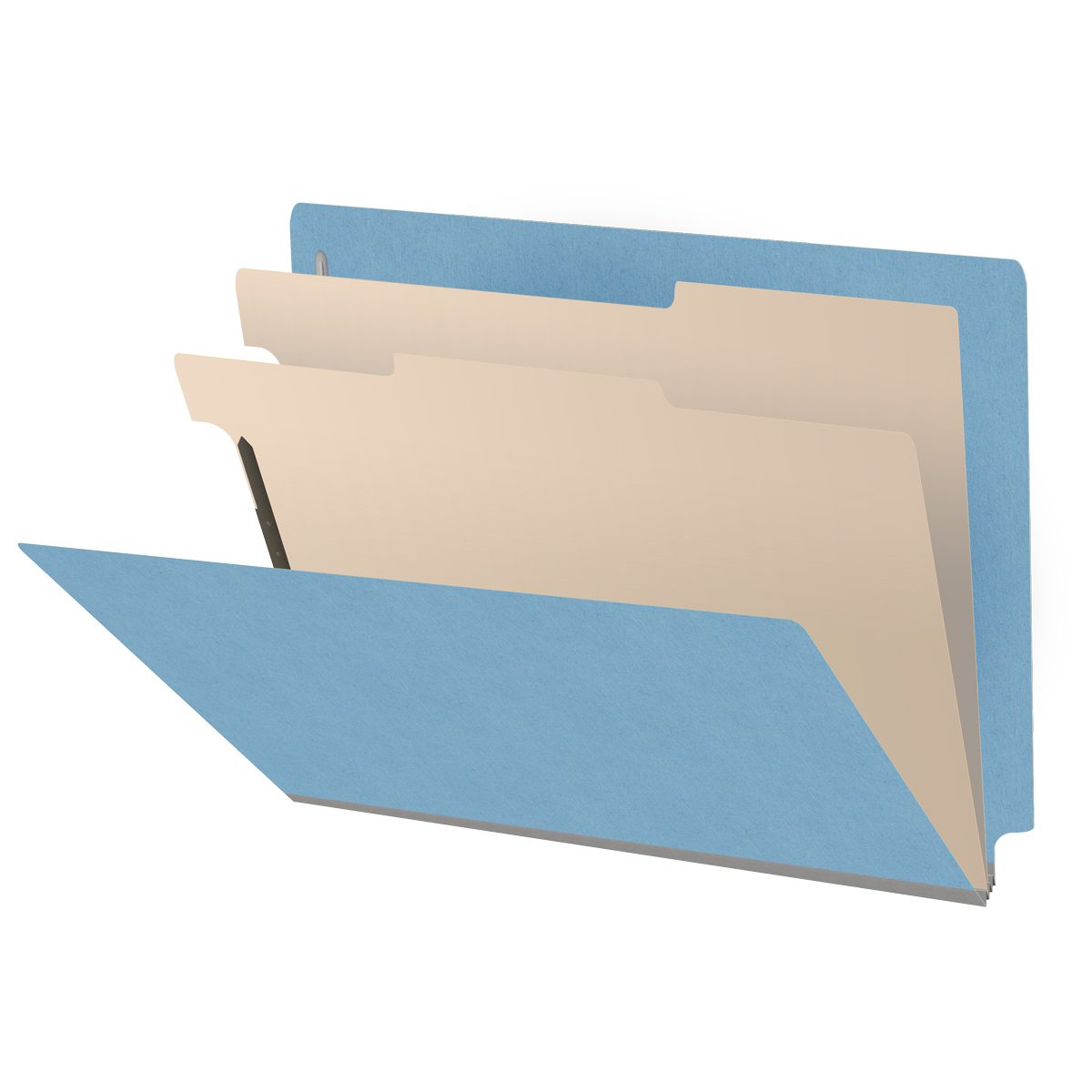 18 Pt. Classification Folders, Full Cut End Tab, Letter Size, 2 Dividers (Box of 10)
