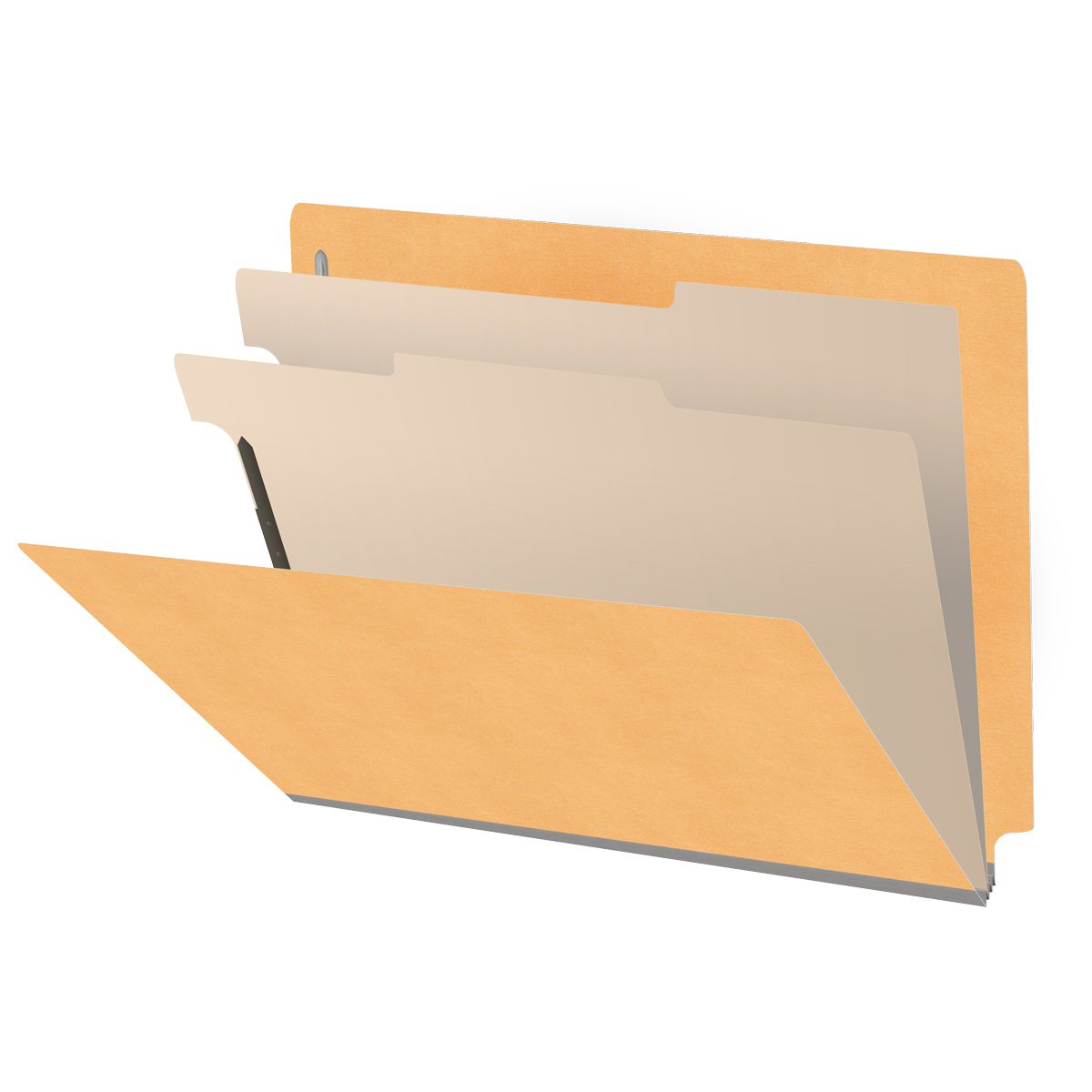 18 Pt. Classification Folders, Full Cut End Tab, Letter Size, 2 Dividers (Box of 10)
