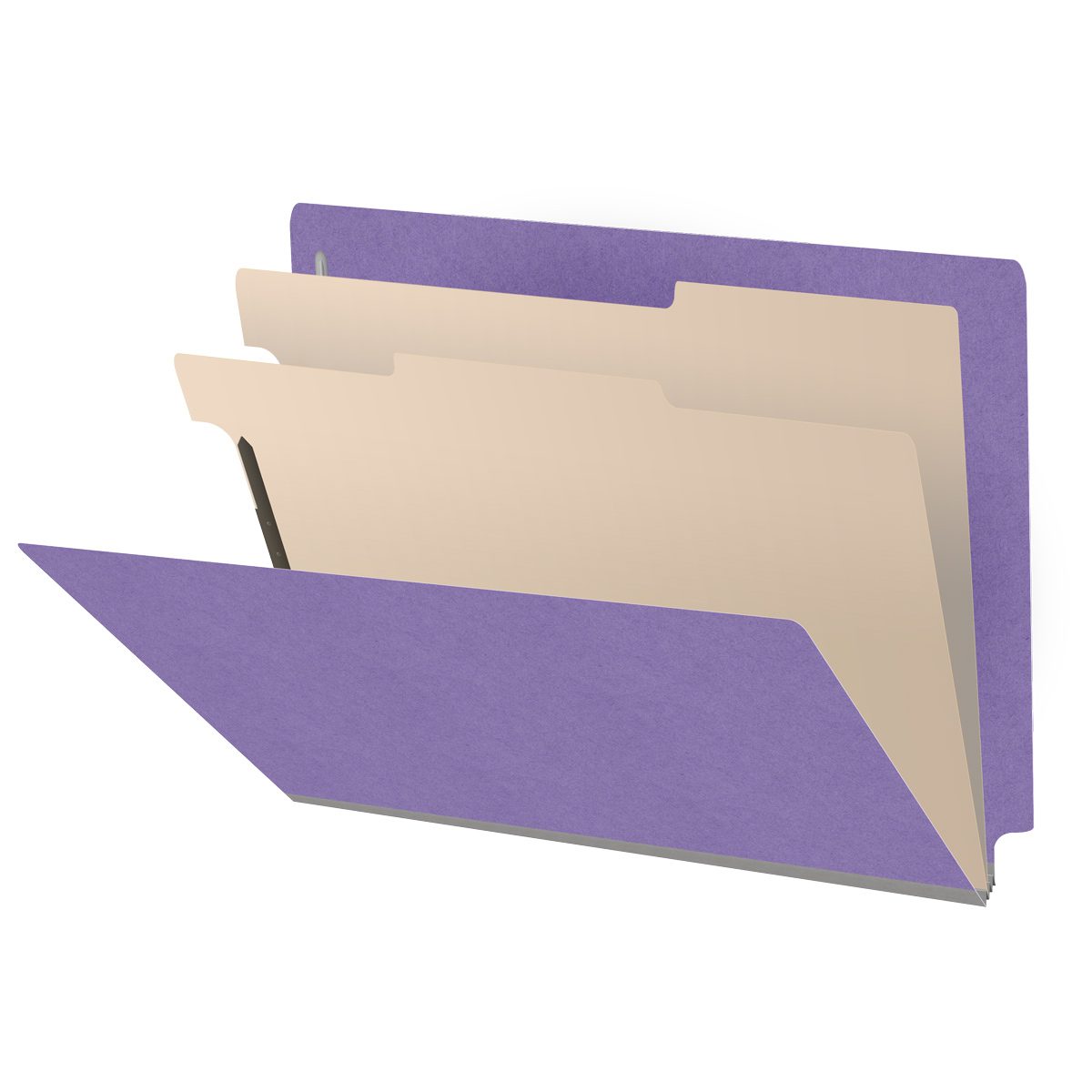 18 Pt. Classification Folders, Full Cut End Tab, Letter Size, 2 Dividers (Box of 10)