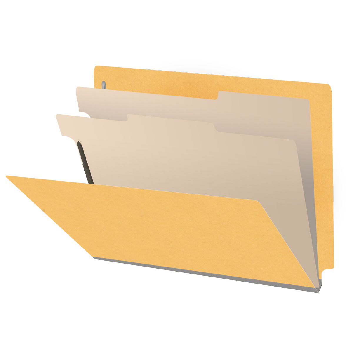 18 Pt. Classification Folders, Full Cut End Tab, Letter Size, 2 Dividers (Box of 10)