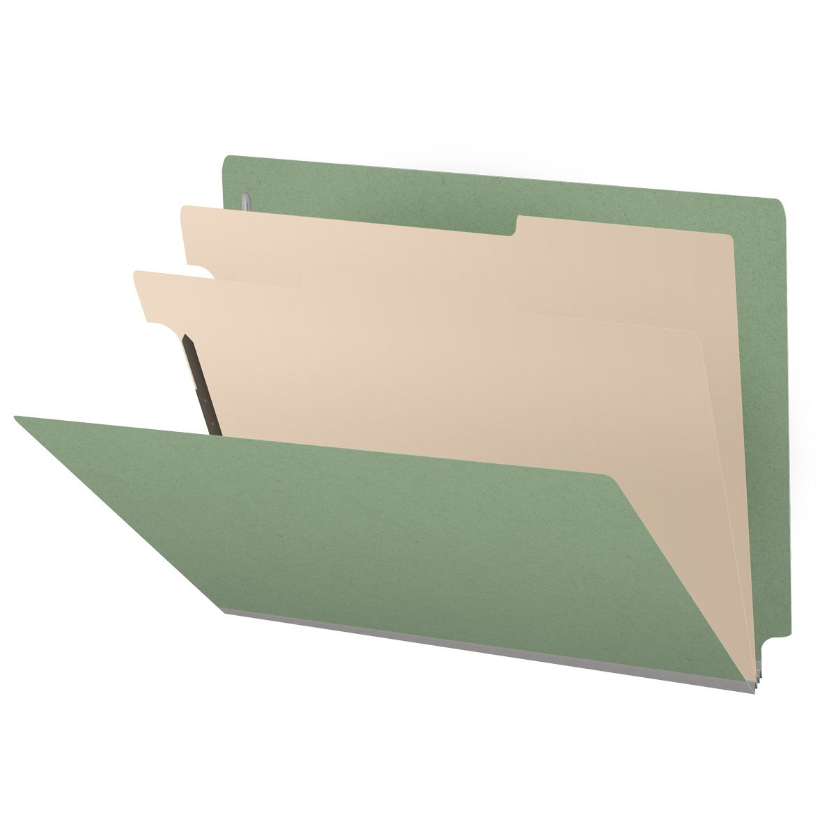 25 Pt. Pressboard Classification Folders, Full Cut End Tab, Letter Size, 2 Dividers (Box of 10)