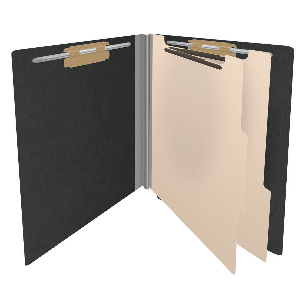 25 Pt. Pressboard Classification Folders, Full Cut End Tab, Letter Size, 2 Dividers (Box of 10)