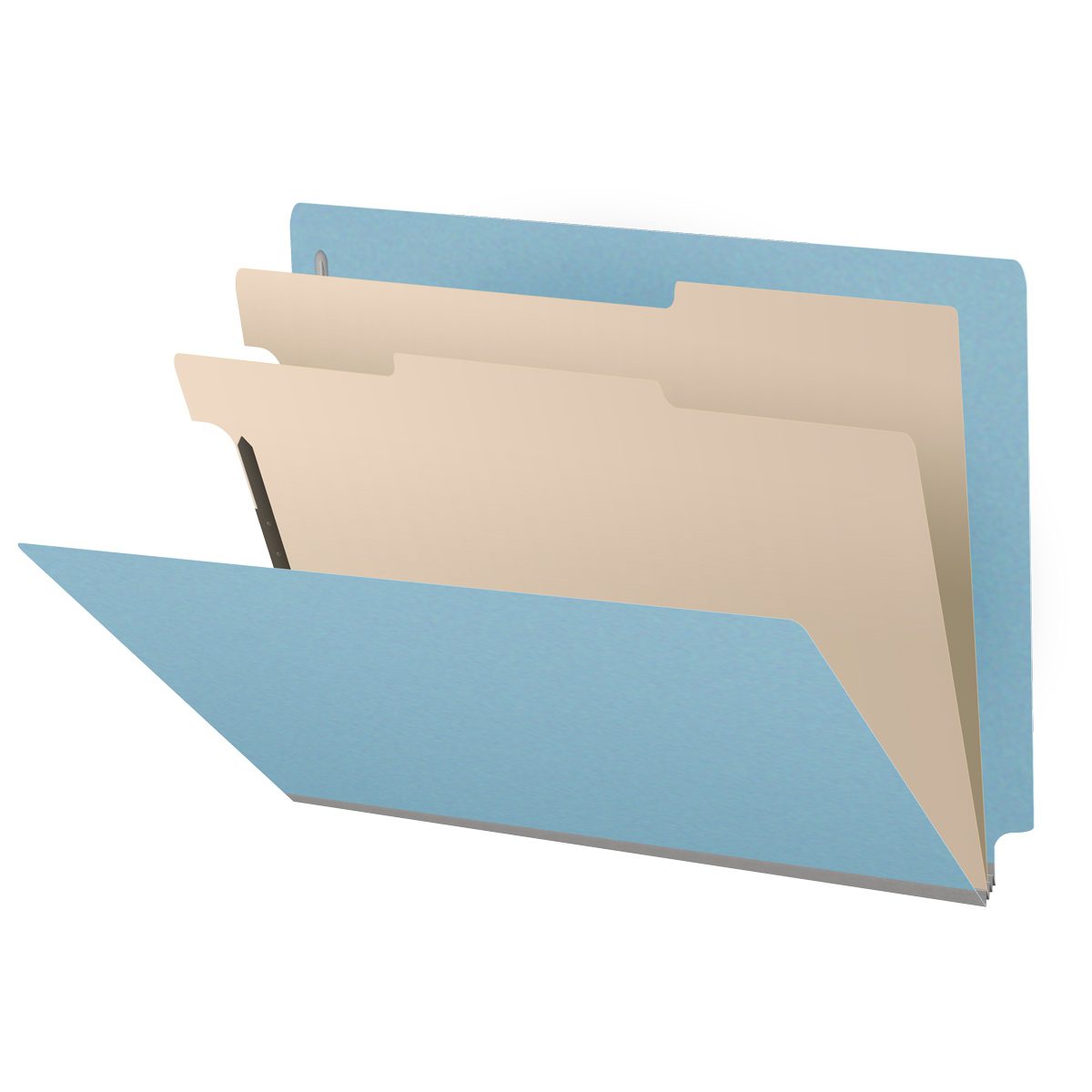 25 Pt. Pressboard Classification Folders, Full Cut End Tab, Letter Size, 2 Dividers (Box of 10)