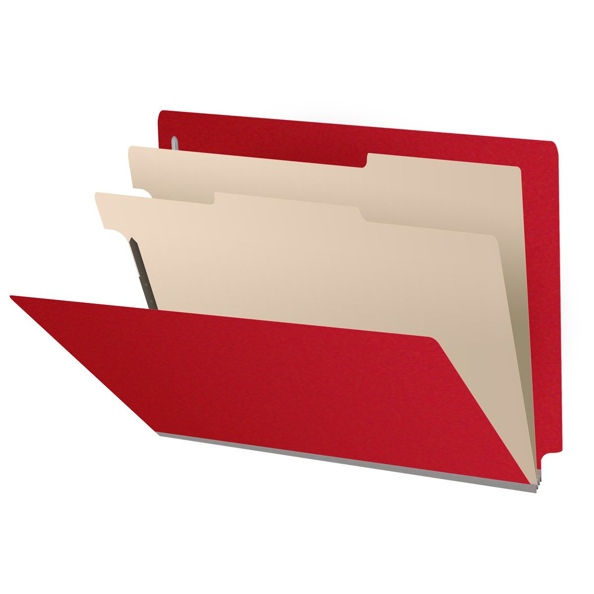 25 Pt. Pressboard Classification Folders, Full Cut End Tab, Letter Size, 2 Dividers (Box of 10)