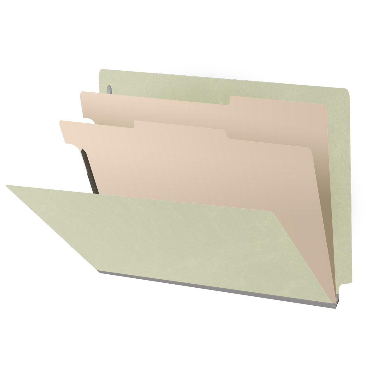 25 Pt. Pressboard Classification Folders, Full Cut End Tab, Letter Size, 2 Dividers (Box of 10)