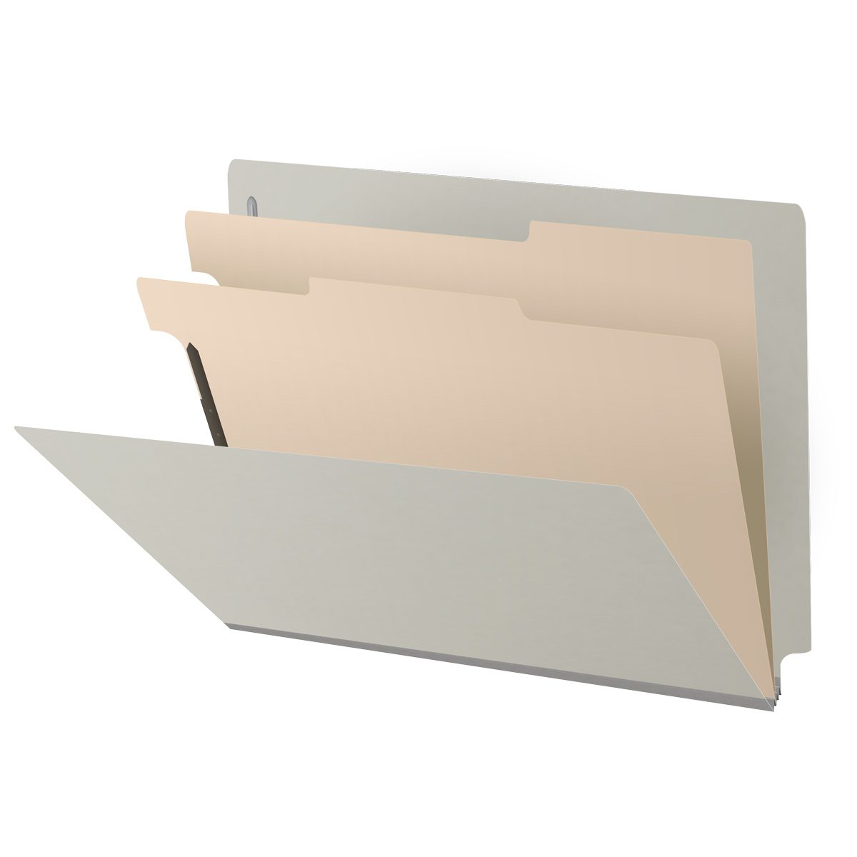 25 Pt. Pressboard Classification Folders, Full Cut End Tab, Letter Size, 2 Dividers (Box of 10)