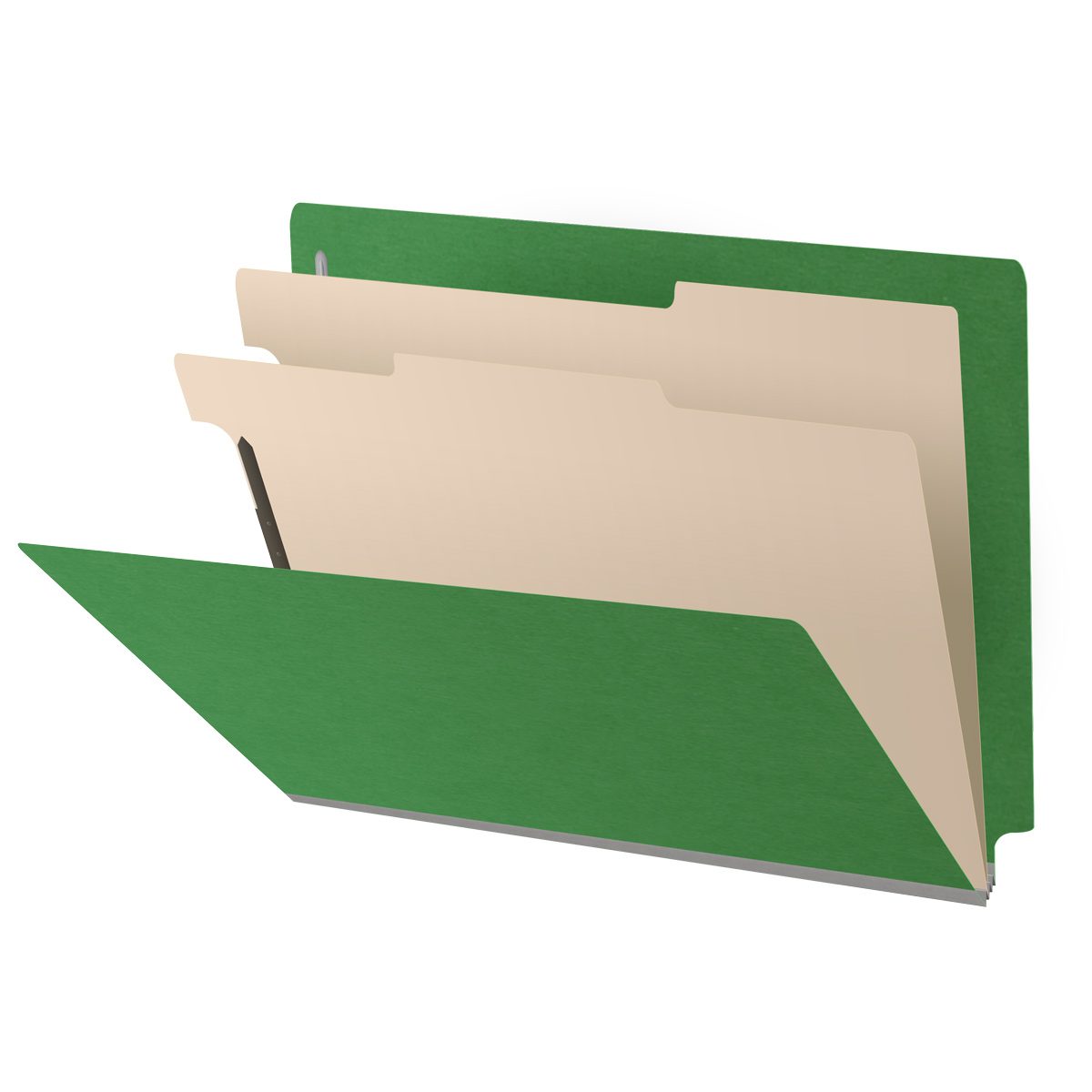 25 Pt. Pressboard Classification Folders, Full Cut End Tab, Letter Size, 2 Dividers (Box of 10)
