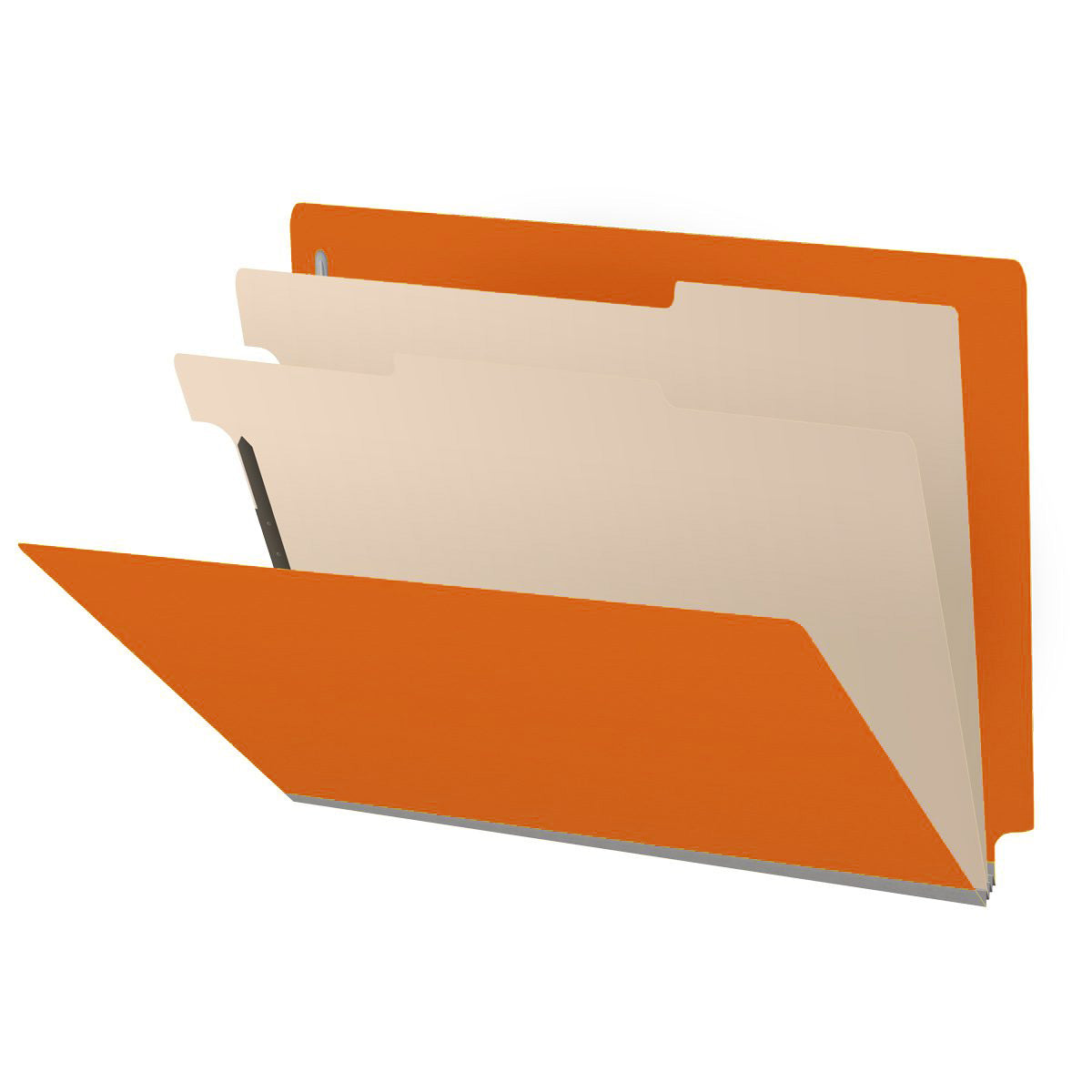 25 Pt. Pressboard Classification Folders, Full Cut End Tab, Letter Size, 2 Dividers (Box of 10)