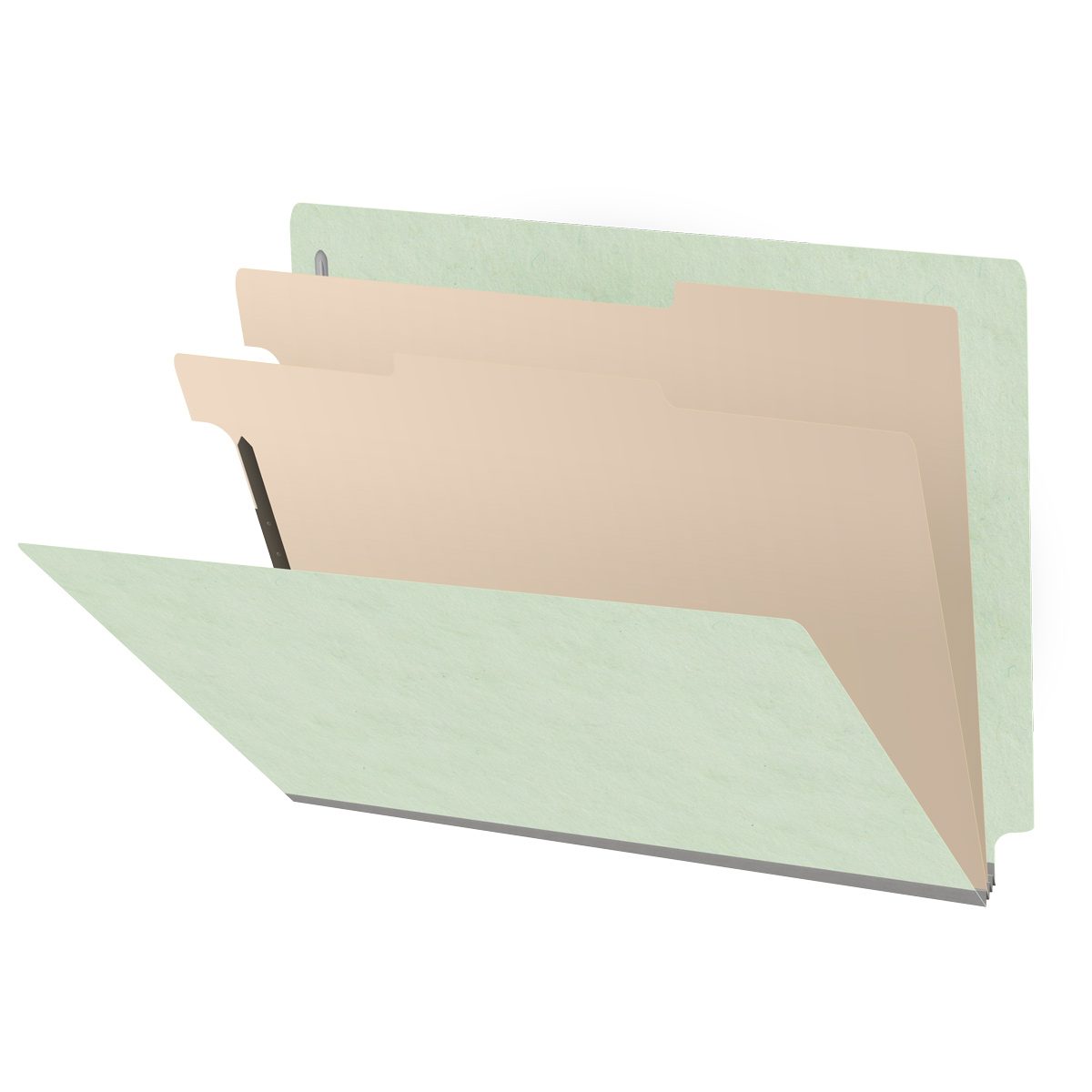 25 Pt. Pressboard Classification Folders, Full Cut End Tab, Letter Size, 2 Dividers (Box of 10)