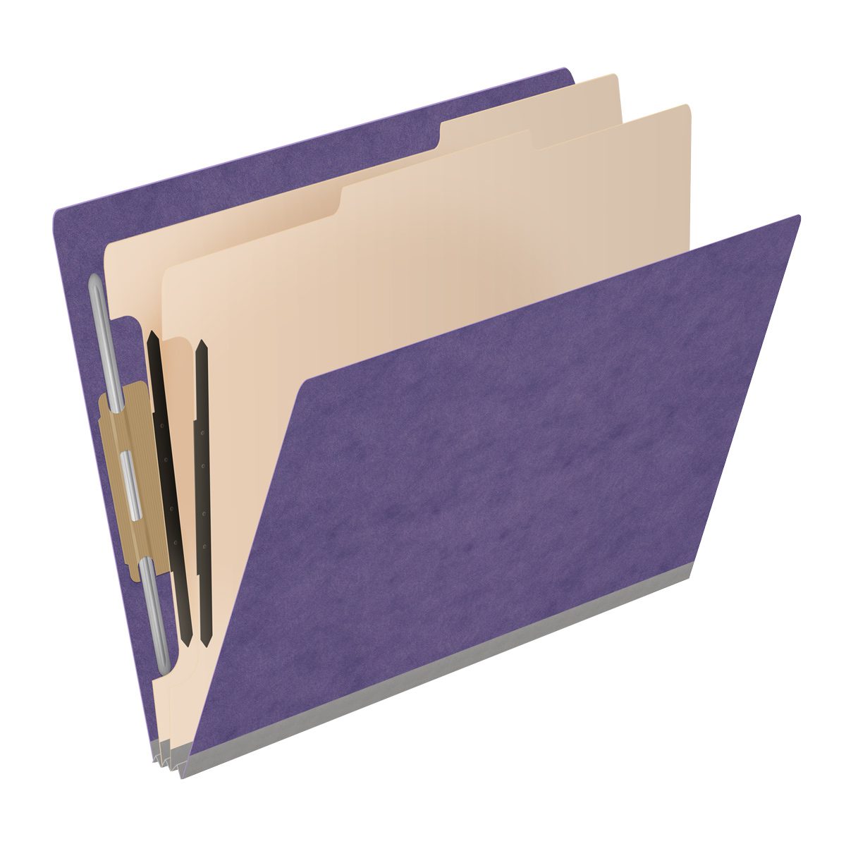 25 Pt. Pressboard Classification Folders, Full Cut End Tab, Letter Size, 2 Dividers (Box of 10)