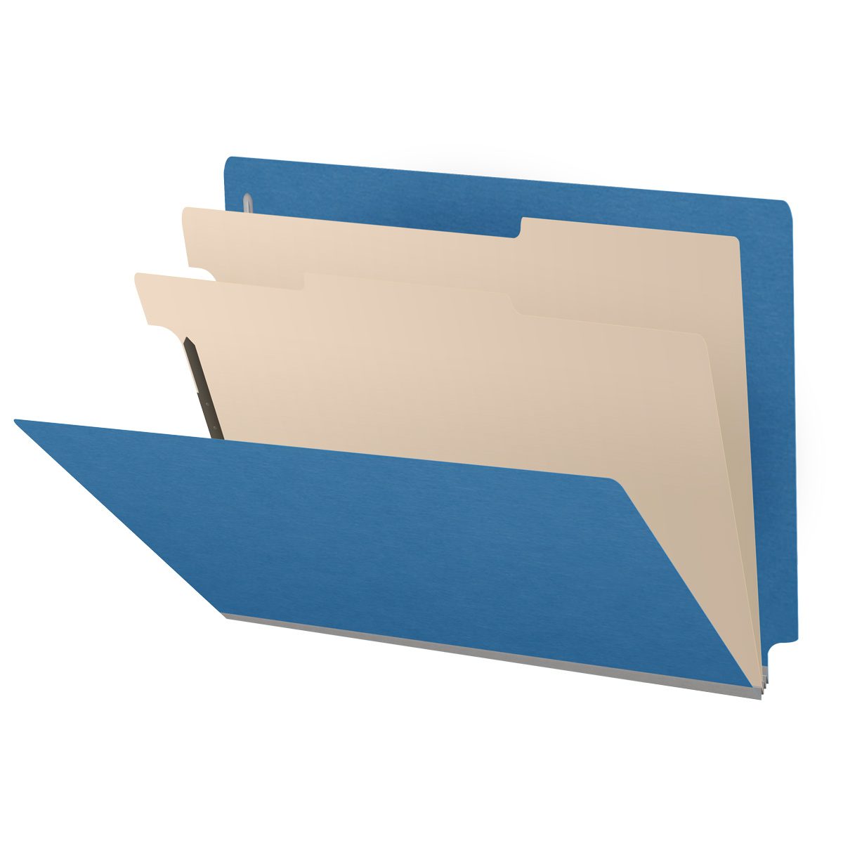 25 Pt. Pressboard Classification Folders, Full Cut End Tab, Letter Size, 2 Dividers (Box of 10)