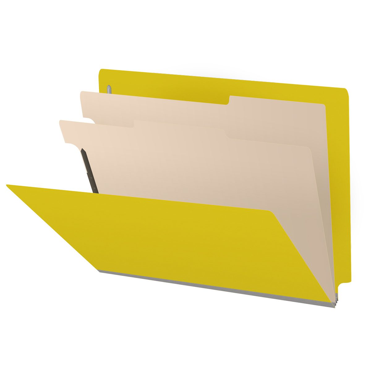 25 Pt. Pressboard Classification Folders, Full Cut End Tab, Letter Size, 2 Dividers (Box of 10)