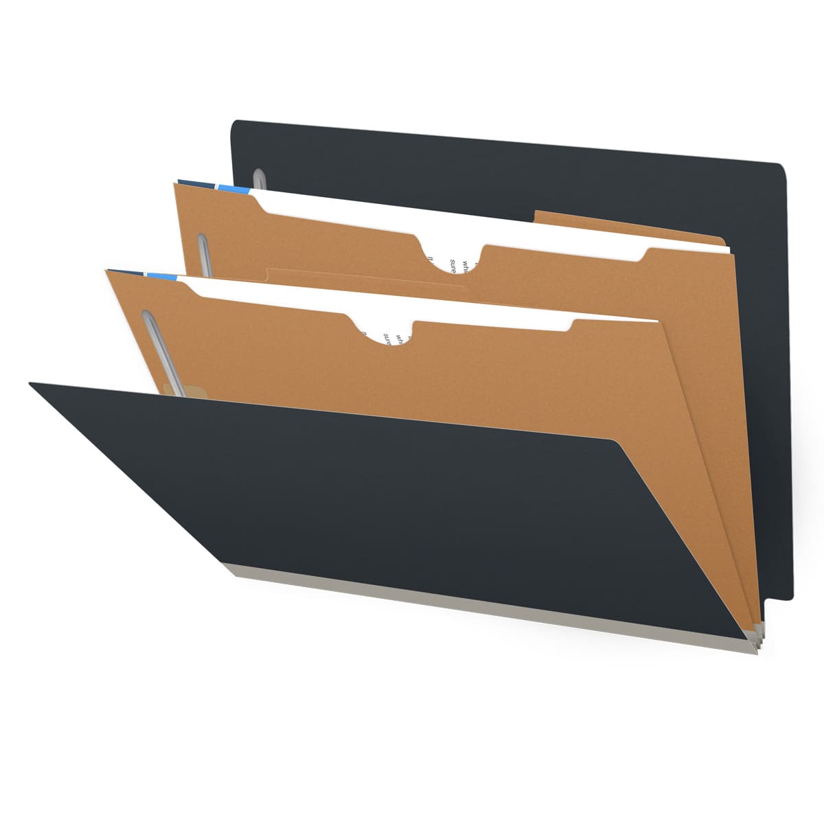 25 Pt. Pressboard Classification Folders, Full Cut End Tab, Letter Size, 2 Pocket Dividers (Box of 10)