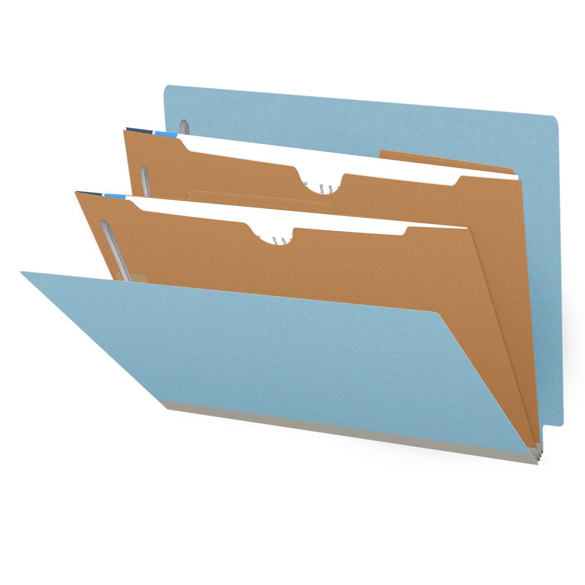 25 Pt. Pressboard Classification Folders, Full Cut End Tab, Letter Size, 2 Pocket Dividers (Box of 10)