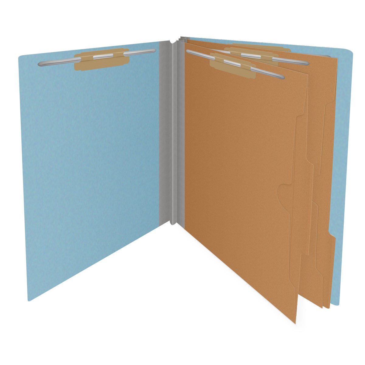 25 Pt. Pressboard Classification Folders, Full Cut End Tab, Letter Size, 2 Pocket Dividers (Box of 10)