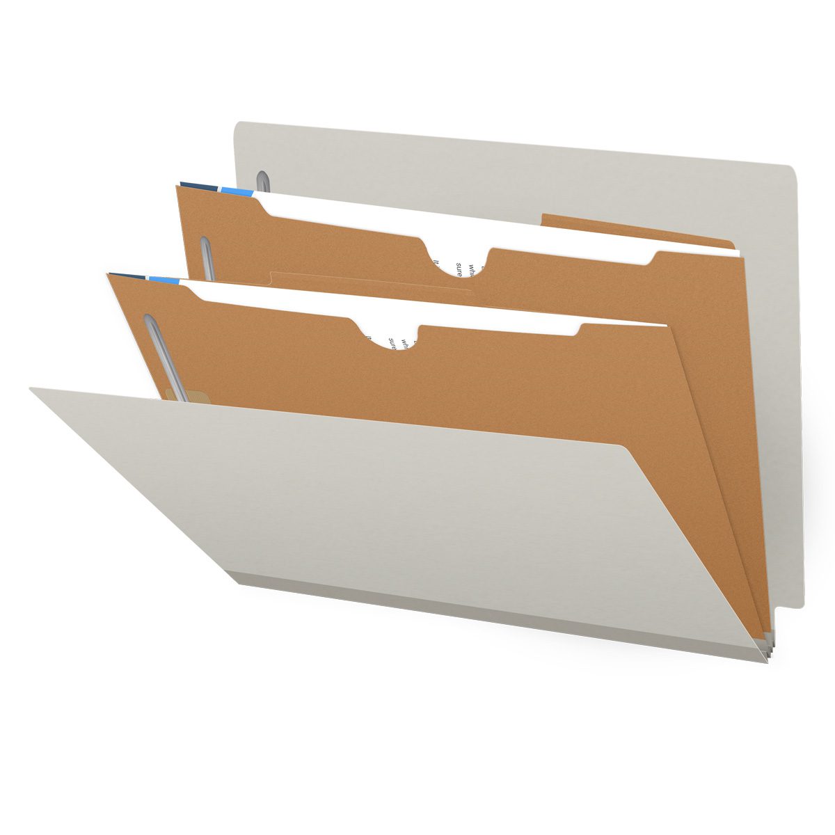 25 Pt. Pressboard Classification Folders, Full Cut End Tab, Letter Size, 2 Pocket Dividers (Box of 10)