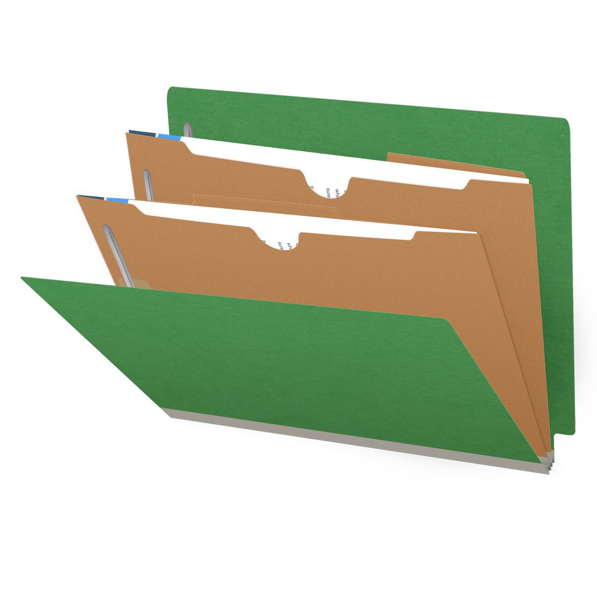 25 Pt. Pressboard Classification Folders, Full Cut End Tab, Letter Size, 2 Pocket Dividers (Box of 10)