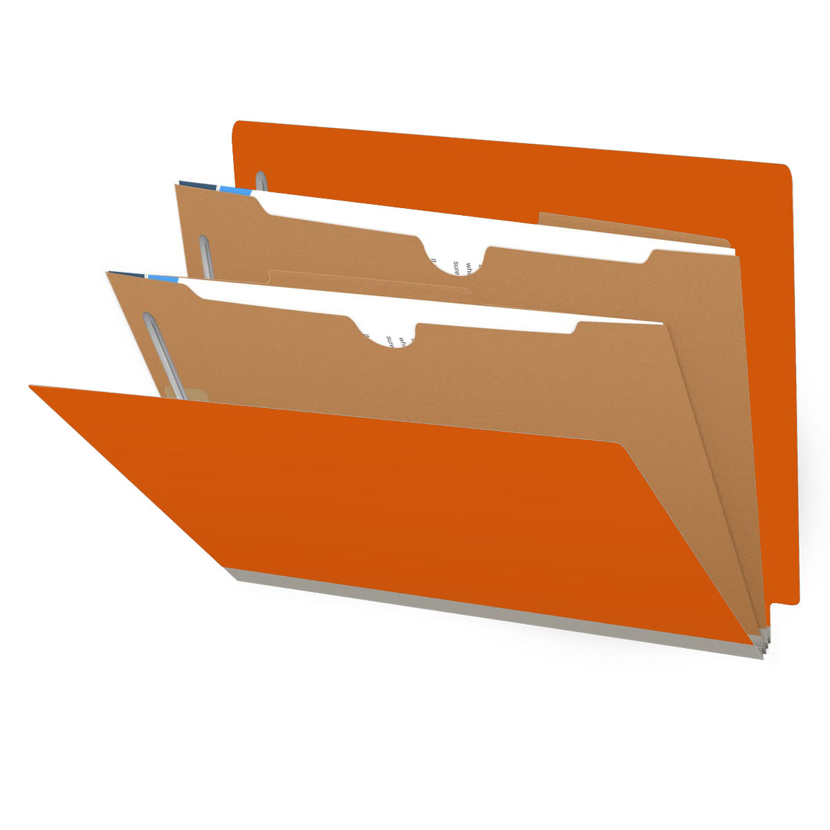 25 Pt. Pressboard Classification Folders, Full Cut End Tab, Letter Size, 2 Pocket Dividers (Box of 10)
