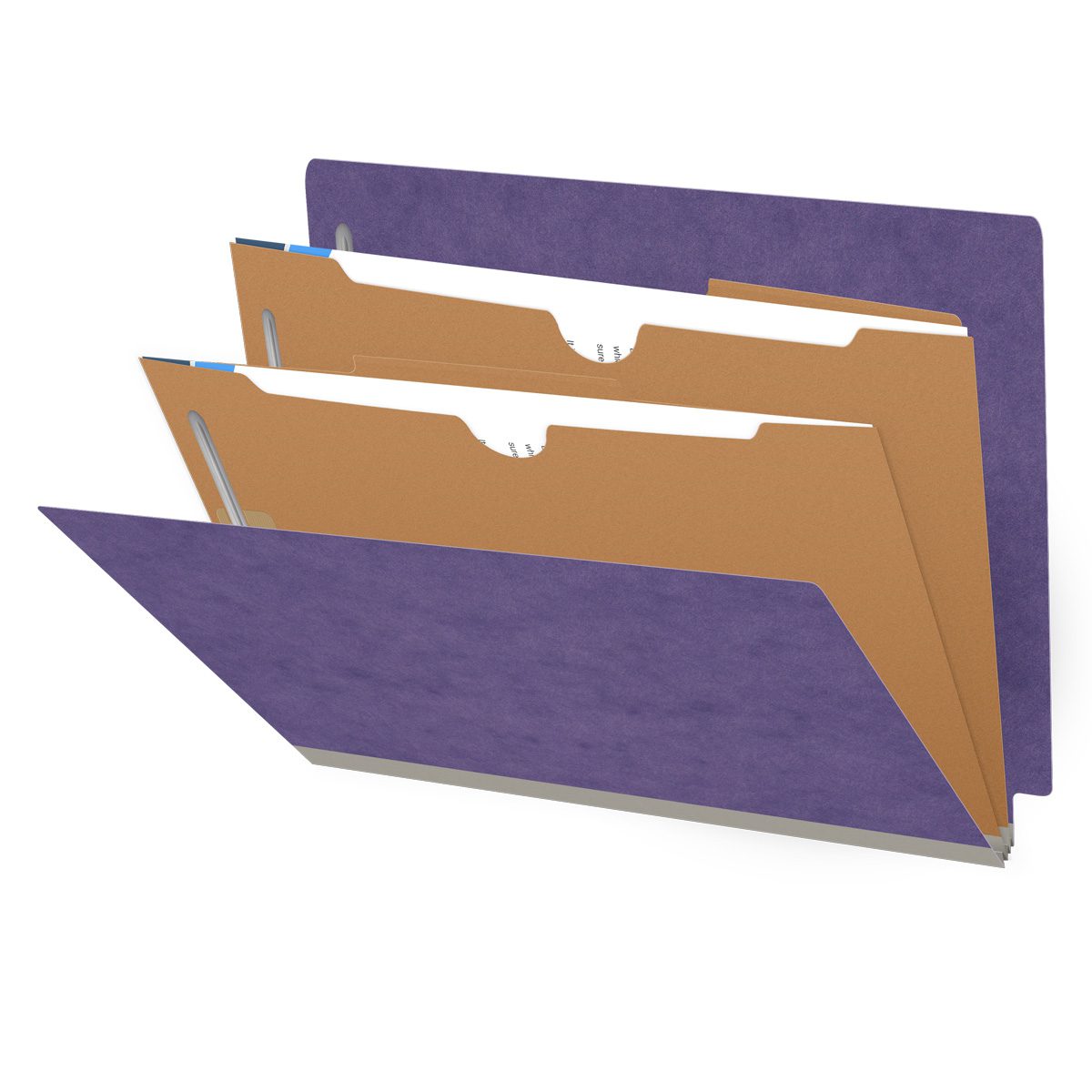 25 Pt. Pressboard Classification Folders, Full Cut End Tab, Letter Size, 2 Pocket Dividers (Box of 10)