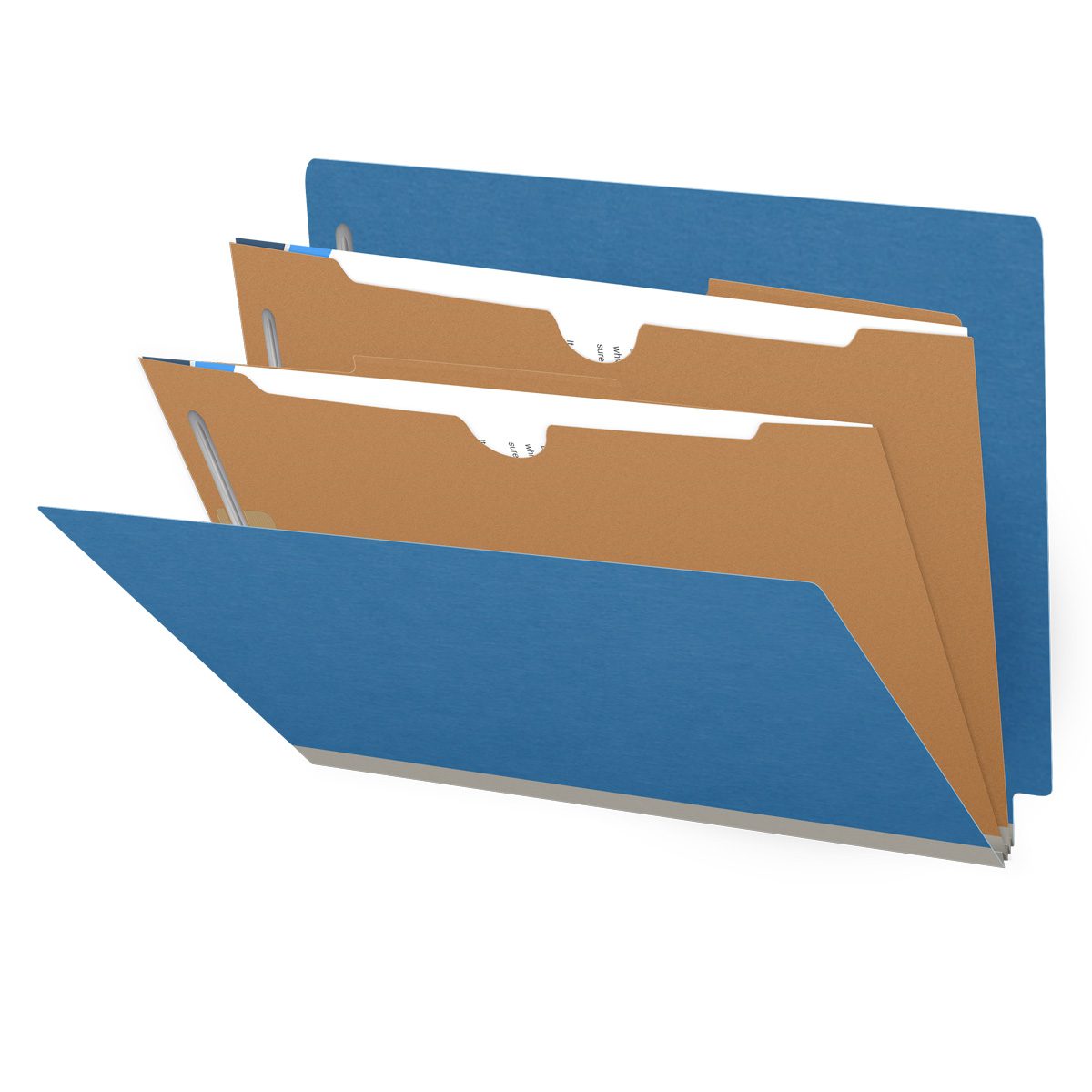 25 Pt. Pressboard Classification Folders, Full Cut End Tab, Letter Size, 2 Pocket Dividers (Box of 10)