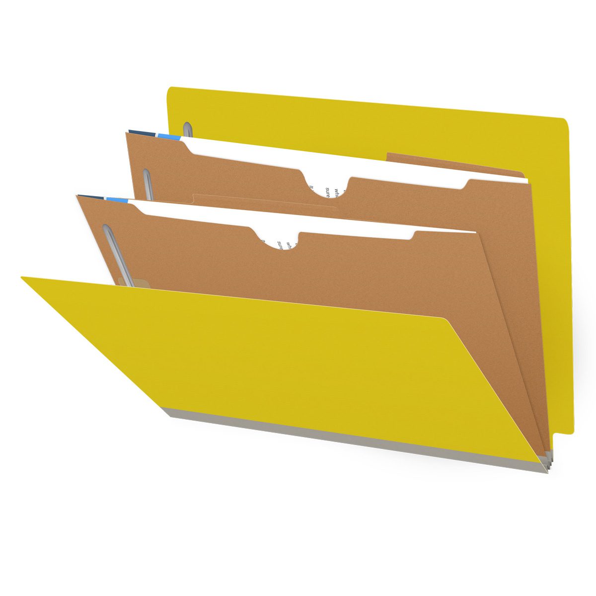 25 Pt. Pressboard Classification Folders, Full Cut End Tab, Letter Size, 2 Pocket Dividers (Box of 10)